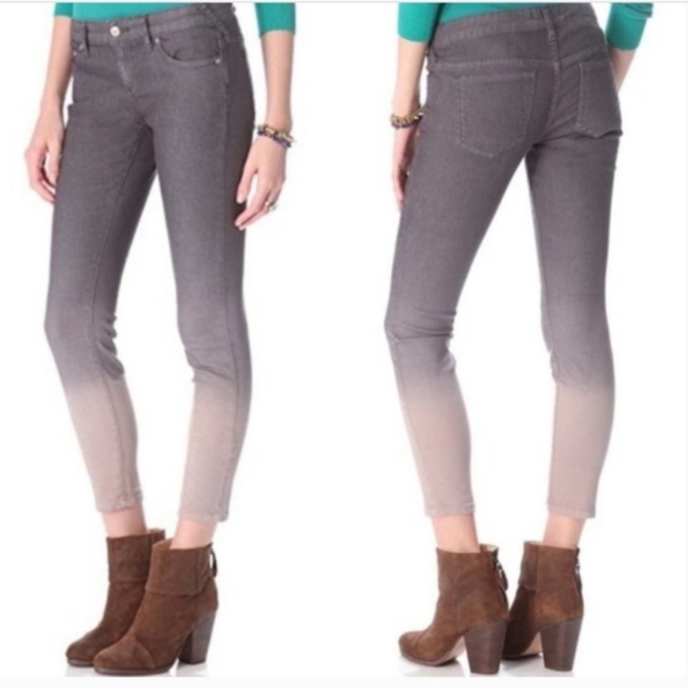 Free‎ People Ombre Dip Dye Skinny Jeans Graphite 26